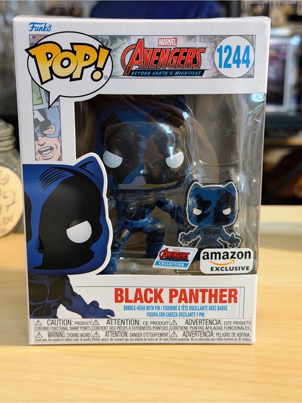 Black Panther Funko with Pin - Amazon Exclusive